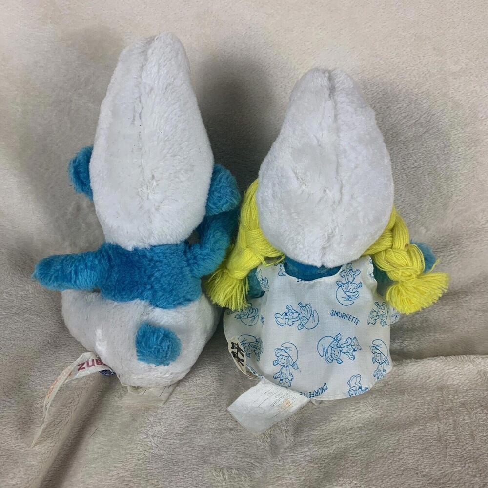 Smurfs 1981 Vintage 8" Plush Stuffed Toys Peyo Wallace & Berrie Lot of 2 - Picture 3 of 12